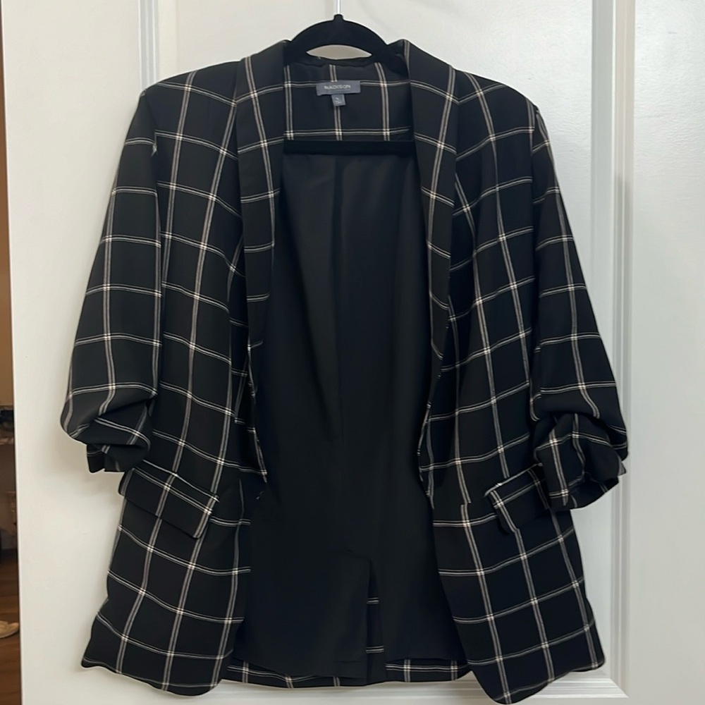 Window Pane Plaid Blazer